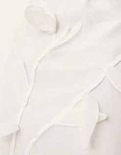 ARRANGE Organza Floral Applique Midi Skirt In White For Women -ARANG Clothing Shop 206752696 2