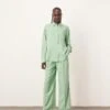 ARRANGE Oversized Contrast Stitch Shirt And Wide Leg Trouser Co-ord In Mint Green -ARANG Clothing Shop 207199457 3