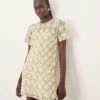 ARRANGE Embellished T-shirt Mini Dress In Buttermilk For Women -ARANG Clothing Shop 207317674 1 buttermilk