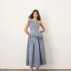 ARRANGE Structured Pleat Corset Midi Dress In Light Blue For Women -ARANG Clothing Shop 207359073 1 lightblue