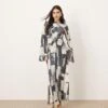 ARRANGE Jersey Twist Front Maxi Dress In Abstract Geo Print For Women Geo Abstract Print -ARANG Clothing Shop 207384365 1 geoabstractprint