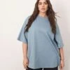 ARRANGE Curve Oversized Premium Heavy Weight T-shirt In Washed Blue For Women -ARANG Clothing Shop 207417354 1 washedblue