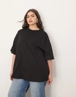 ARRANGE Curve Oversized Premium Heavy Weight T-shirt In Black For Women -ARANG Clothing Shop 207419092 1 black 1