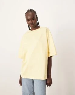 ARRANGE Oversized Premium Heavy Weight T-shirt In Buttermilk For Women