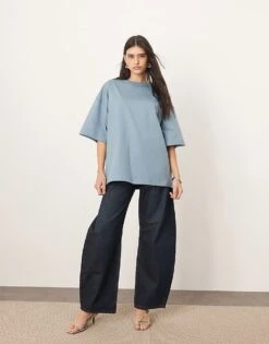 ARRANGE Oversized Premium Heavy Weight T-shirt In Washed Blue For Women -ARANG Clothing Shop 207434716 3