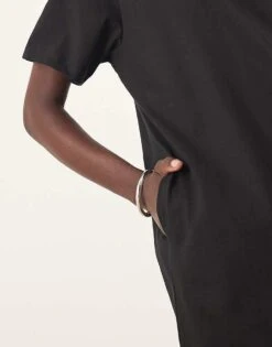 ARRANGE Premium Heavyweight T Shirt Midi Dress In Black For Women -ARANG Clothing Shop 207435755 3