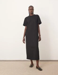 ARRANGE Premium Heavyweight T Shirt Midi Dress In Black For Women -ARANG Clothing Shop 207435755 4