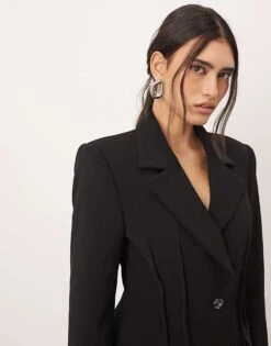 ARRANGE Premium Sculpted Blazer In Black For Women -ARANG Clothing Shop 207601391 3