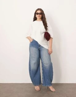 ARRANGE Curve Textured Boxy Woven T-shirt White For Women -ARANG Clothing Shop 207605521 4