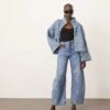 ARRANGE Sydney Barrel Leg Jean With Seam Detail In Acid Wash Blue For Women -ARANG Clothing Shop 207928841 1 acidwashblue