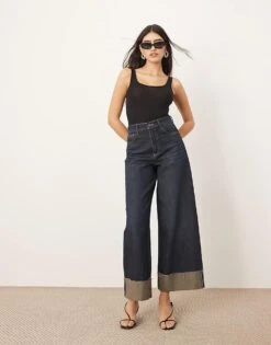 ARRANGE Parker Denim High Waist Slouchy Turn Up Jean In Indigo For Women -ARANG Clothing Shop 207928861 1 indigo 1