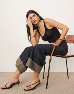 ARRANGE Parker Denim High Waist Slouchy Turn Up Jean In Indigo For Women -ARANG Clothing Shop 207928861 4