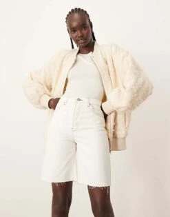 ARRANGE Wilson Denim Slouchy Short In Ecru For Women -ARANG Clothing Shop 207928891 4