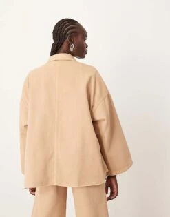 ARRANGE Oversized Mansy Denim Shacket In Clay For Women -ARANG Clothing Shop 207928931 3