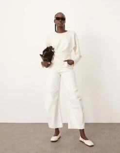 ARRANGE Sydney Denim Barrel Leg Jean In Ecru For Women