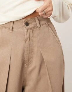 ARRANGE Remi Casual Twill Barrel Trouser In Mocha For Women -ARANG Clothing Shop 207928947 3