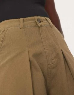 ARRANGE Remi Casual Twill Barrel Trouser In Olive Green For Women -ARANG Clothing Shop 207928957 3