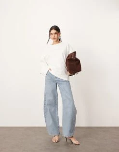ARRANGE Sydney Denim Barrel Leg Jean In 90's Light Wash Blue For Women