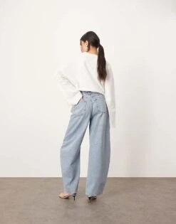 ARRANGE Sydney Denim Barrel Leg Jean In 90's Light Wash Blue For Women -ARANG Clothing Shop 207928977 3