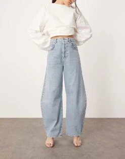 ARRANGE Sydney Denim Barrel Leg Jean In 90's Light Wash Blue For Women -ARANG Clothing Shop 207928977 5