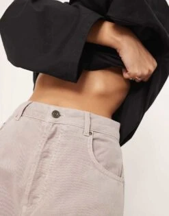 ARRANGE Sydney Denim Barrel Leg Jean In Dove Grey For Women Heather Grey -ARANG Clothing Shop 207928997 3