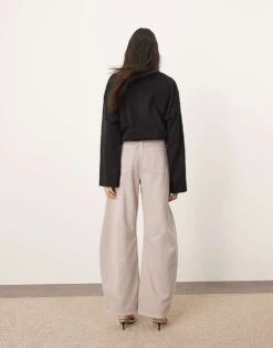 ARRANGE Sydney Denim Barrel Leg Jean In Dove Grey For Women Heather Grey -ARANG Clothing Shop 207928997 4