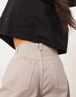 ARRANGE Sydney Denim Barrel Leg Jean In Dove Grey For Women Heather Grey -ARANG Clothing Shop 207928997 5