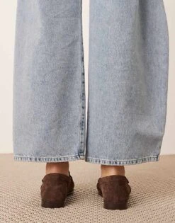 ARRANGE Premium Leather Loafer In Brown Suede For Women -ARANG Clothing Shop 207936753 4