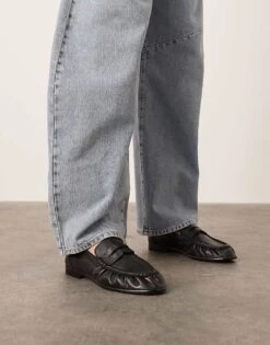 ARRANGE Premium Leather Loafer In Black For Women Black Leather -ARANG Clothing Shop 207936763 1 blackleather 1