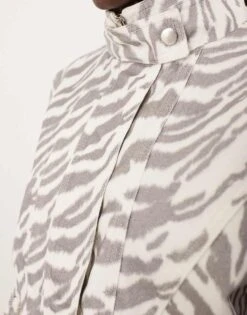 ARRANGE Denim Bomber Jacket With Seam Detail In Tiger Print For Women -ARANG Clothing Shop 208077354 3