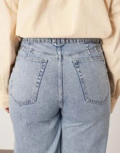 ARRANGE Curve Parker Denim High Waist Slouchy Turn Up Jean In Light Wash Blue For Women -ARANG Clothing Shop 208108786 5