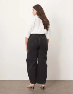 ARRANGE Curve Sydney Denim Barrel Leg Jean In Washed Black For Women -ARANG Clothing Shop 208108805 3