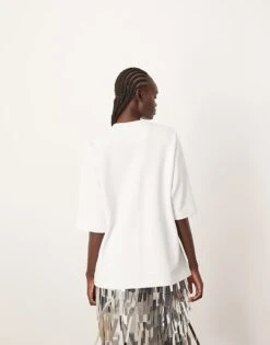 ARRANGE Seam Detail Heavy Weight Oversized Tshirt In White For Women -ARANG Clothing Shop 208116918 4