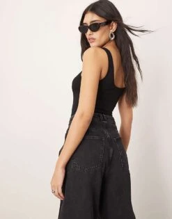 ARRANGE Sydney Denim Barrel Leg Jean In Washed Black For Women -ARANG Clothing Shop 208136084 4